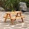 Gardenised Wooden Kids Outdoor Picnic Table for Garden and Backyard, Stained QI004477 - alternate 7
